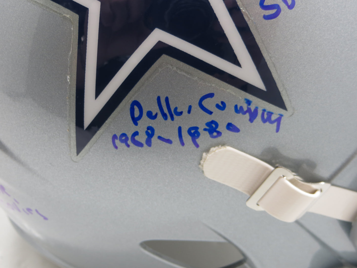 LARRY COLE SIGNED DALLAS COWBOYS RIDDELL F/S HELMET FULL STATS JSA COA