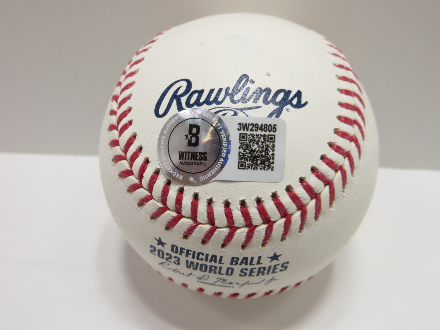 JOSH SMITH TEXAS RANGERS SIGNED OFFICIAL 2023 WORLD SERIES BASEBALL BAS COA