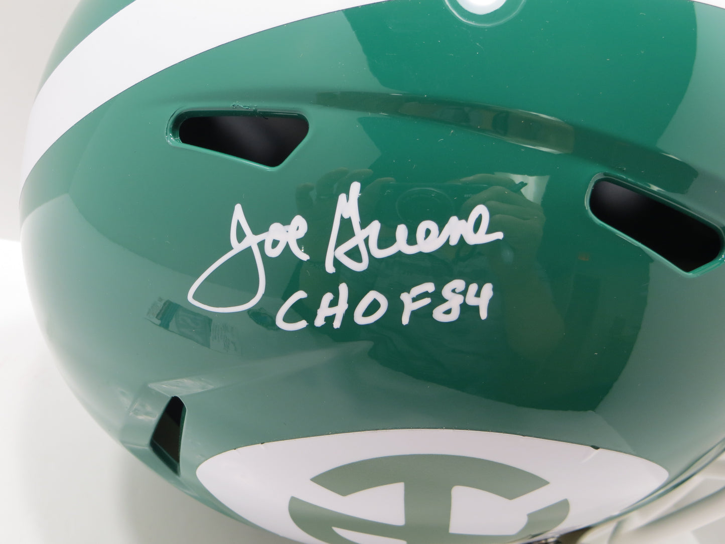 JOE GREENE NORTH TEXAS MEAN GREEN SIGNED FULL SIZE HELMET w/CHOF84 JSA COA