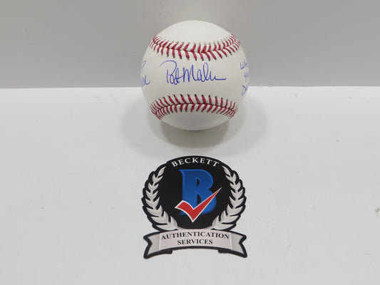 PAT PATRICK MAHOMES SR SIGNED OML BASEBALL Twins Cubs Mets Rangers w/INSC BAS