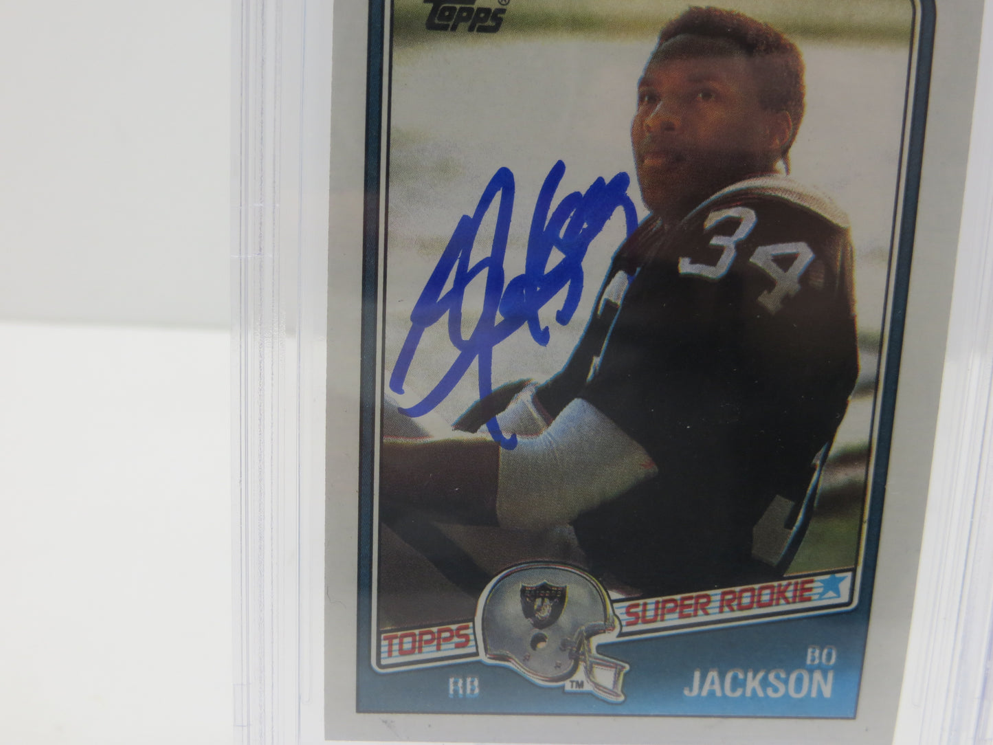 BO JACKSON SIGNED 1988 TOPPS #327 RAIDERS AUBURN BGS BAS SLAB AUTO 10