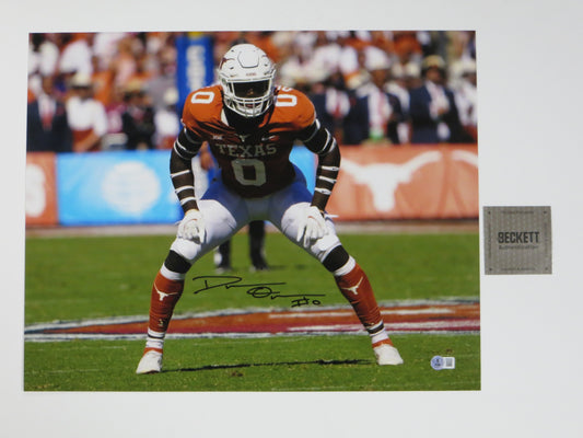 DEMARVION OVERSHOWN Texas Longhorns SIGNED Stance 16x20 PHOTO Cowboys BAS