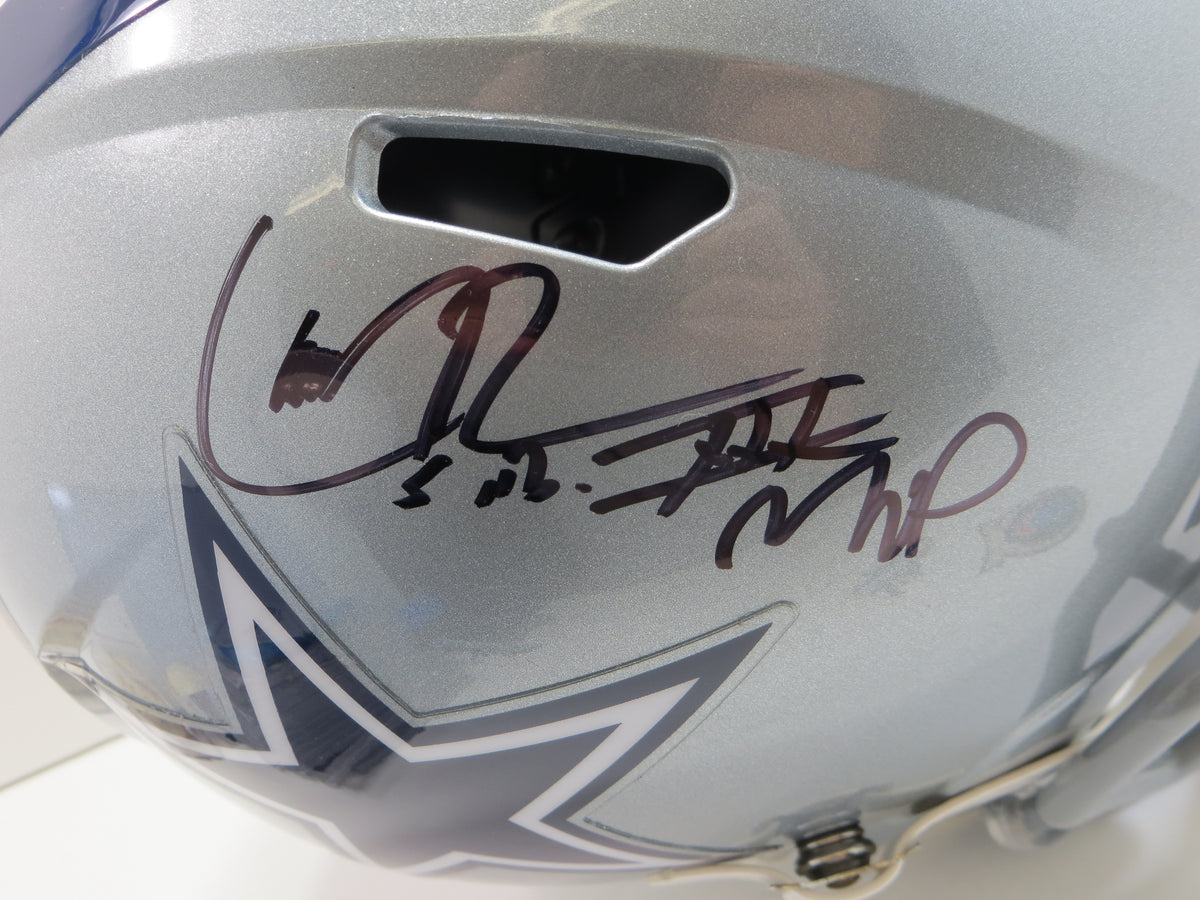 LARRY BROWN DALLAS COWBOYS SIGNED FULL SIZE HELMET w/SBXXXMVP TCU BAS