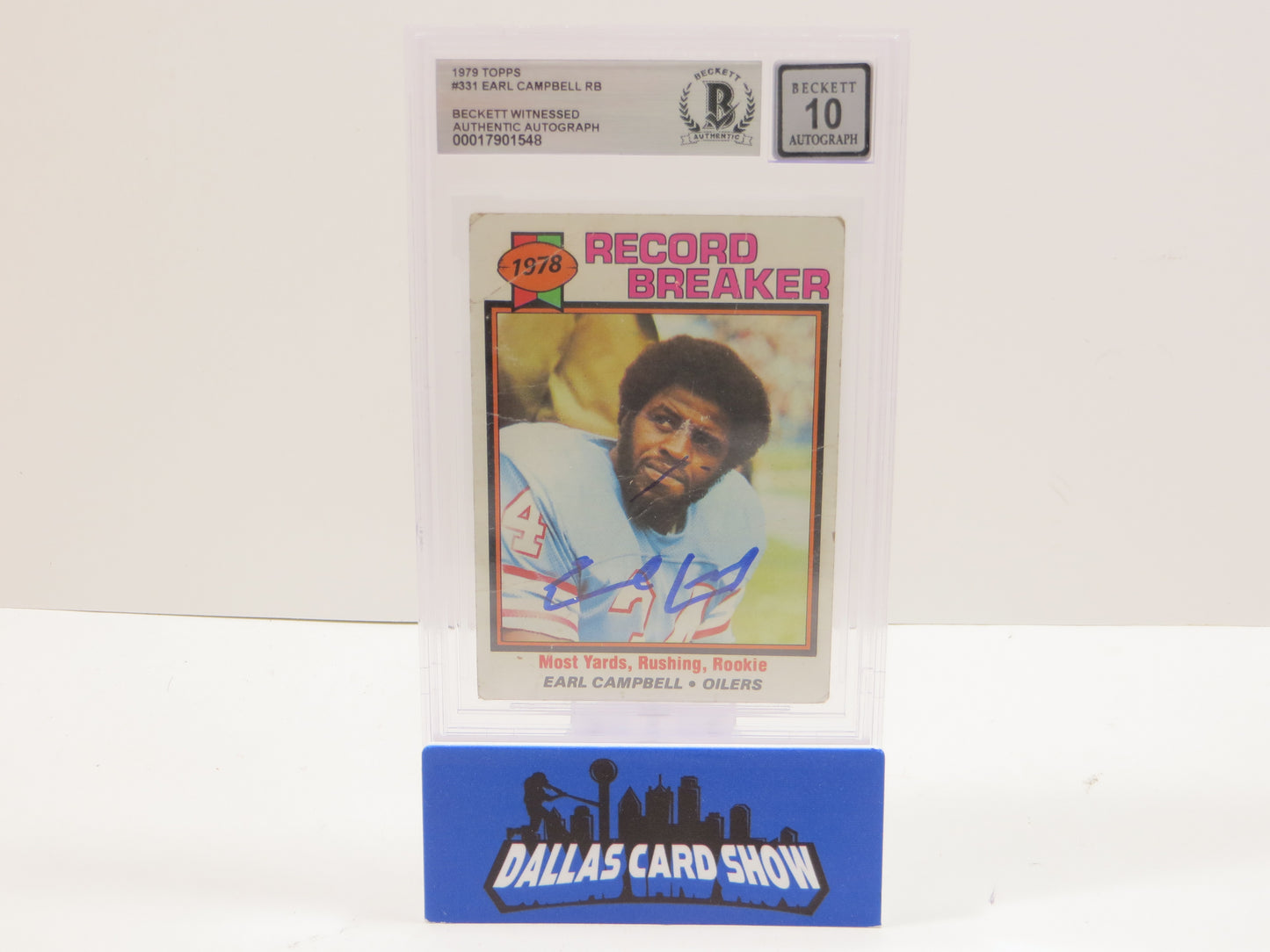 1979 TOPPS #331 EARL CAMPBELL BGS 10 AUTO