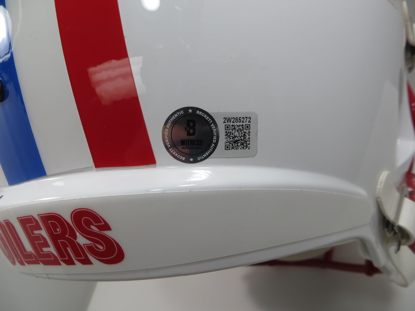 EARL CAMPBELL SIGNED HOUSTON OILERS FULL SIZE HELMET w/INSC UT Longhorns JSA