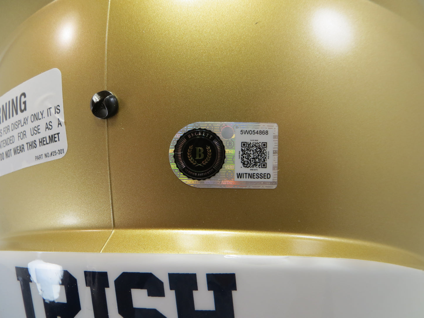 ROCKET ISMAIL TONY RICE SIGNED NOTRE DAME ND FULL SIZE HELMET w/88Champs BAS