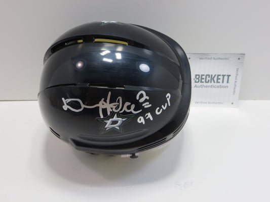 DERIAN HATCHER  DALLAS STARS SIGNED MINI HOCKEY HELMET w/99 CUP BAS COA