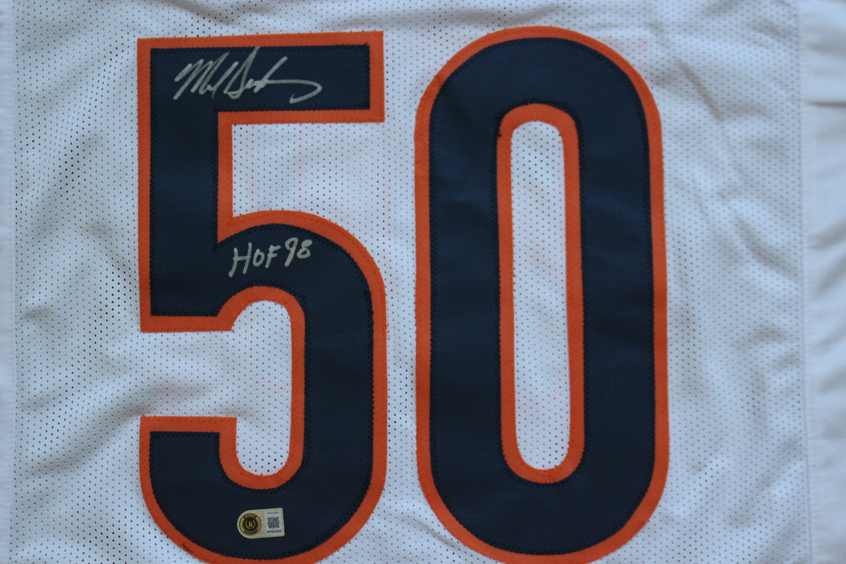 MIKE SINGLETARY CHICAGO BEARS SIGNED WHITE JERSEY w/HOF 98 Baylor Bears BAS