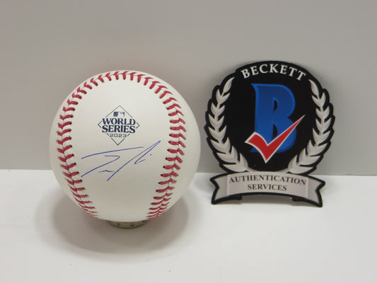 JOSH SMITH TEXAS RANGERS SIGNED OFFICIAL 2023 WORLD SERIES BASEBALL BAS COA