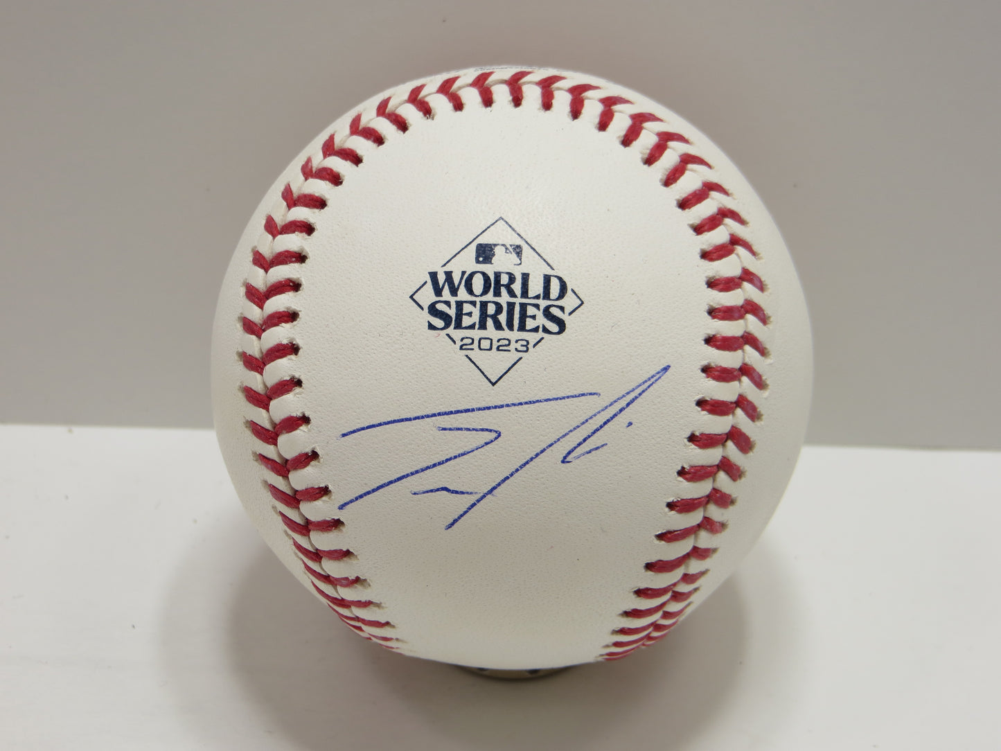 JOSH SMITH TEXAS RANGERS SIGNED OFFICIAL 2023 WORLD SERIES BASEBALL BAS COA
