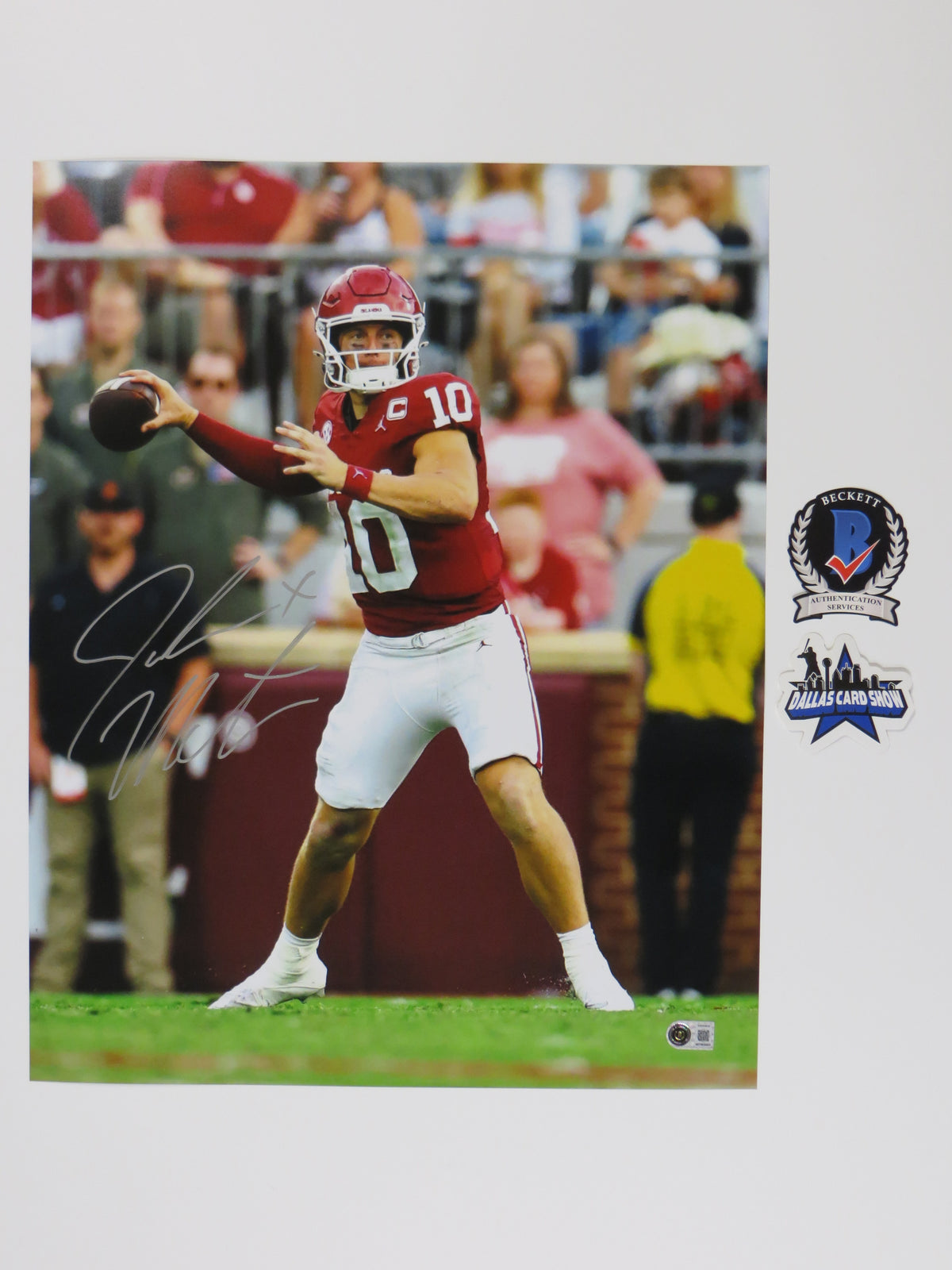 JOHN MATEER OKLAHOMA OU SOONERS SIGNED 16x20 PHOTO BAS