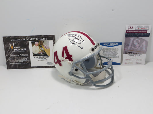 JOHN DAVID CROW & JOHNNY MANZIEL SIGNED Texas A&M Helmet w/Heisman JSA BAS