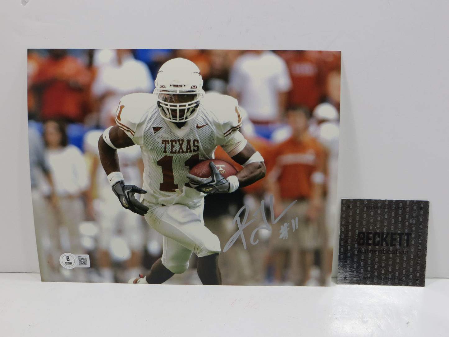 RAMONCE TAYLOR TEXAS LONGHORNS SIGNED 8x10 PHOTO OpenField BAS COA