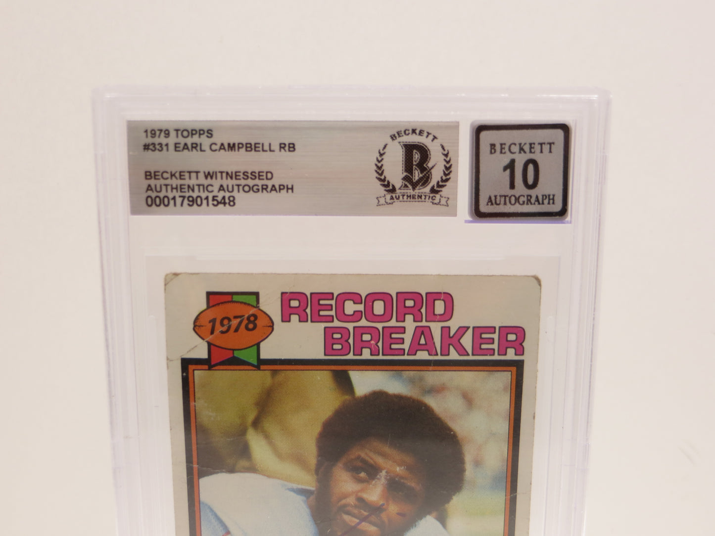 1979 TOPPS #331 EARL CAMPBELL BGS 10 AUTO
