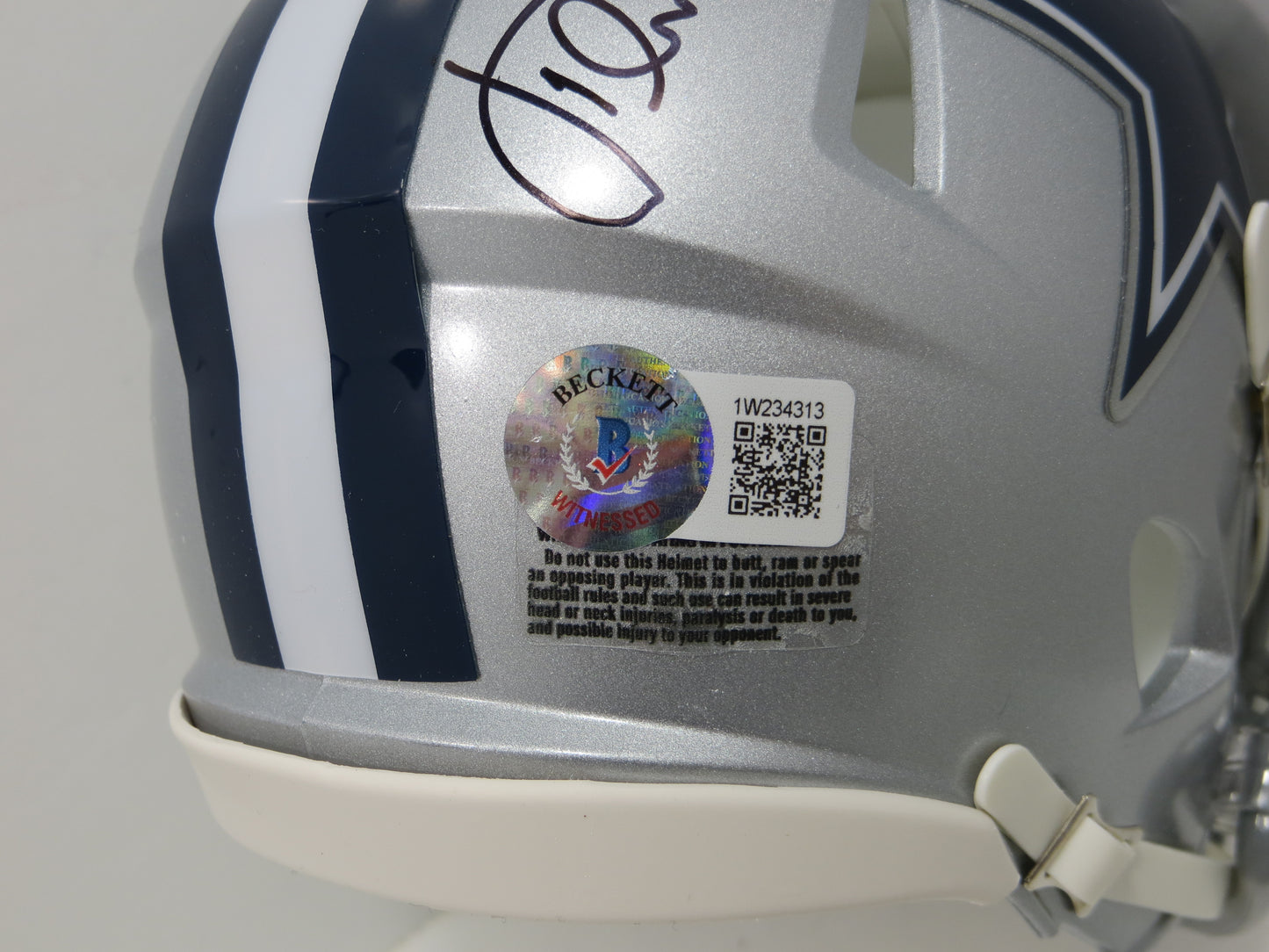 KENNETH KENNY GANT DALLAS COWBOYS SIGNED Riddell MINI HELMET w/Shark BAS