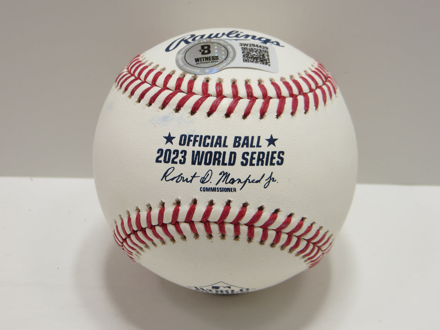JOSH SMITH TEXAS RANGERS SIGNED OFFICIAL 2023 WORLD SERIES BASEBALL BAS COA