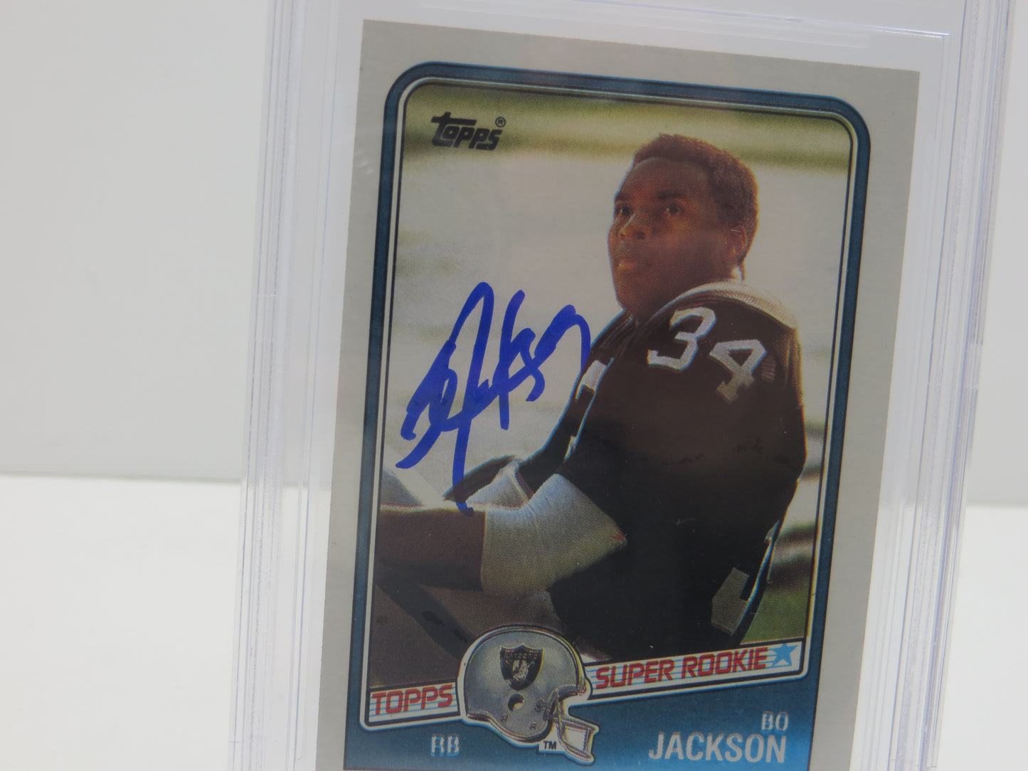 BO JACKSON SIGNED 1988 TOPPS #327 RAIDERS AUBURN BGS BAS SLAB AUTO 10