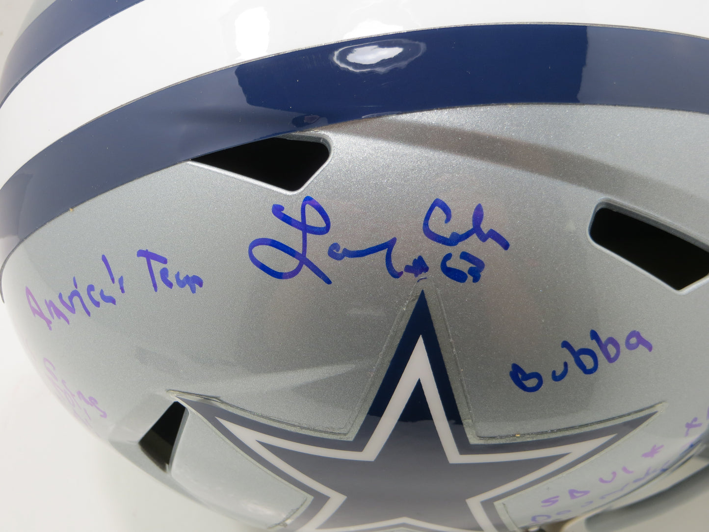 LARRY COLE SIGNED DALLAS COWBOYS RIDDELL F/S HELMET FULL STATS JSA COA