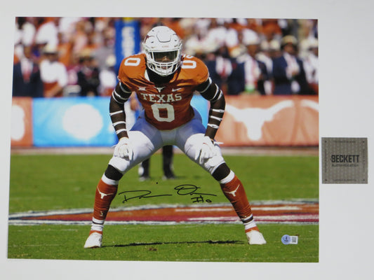 DEMARVION OVERSHOWN Texas Longhorns SIGNED Stance 16x20 PHOTO Cowboys BAS
