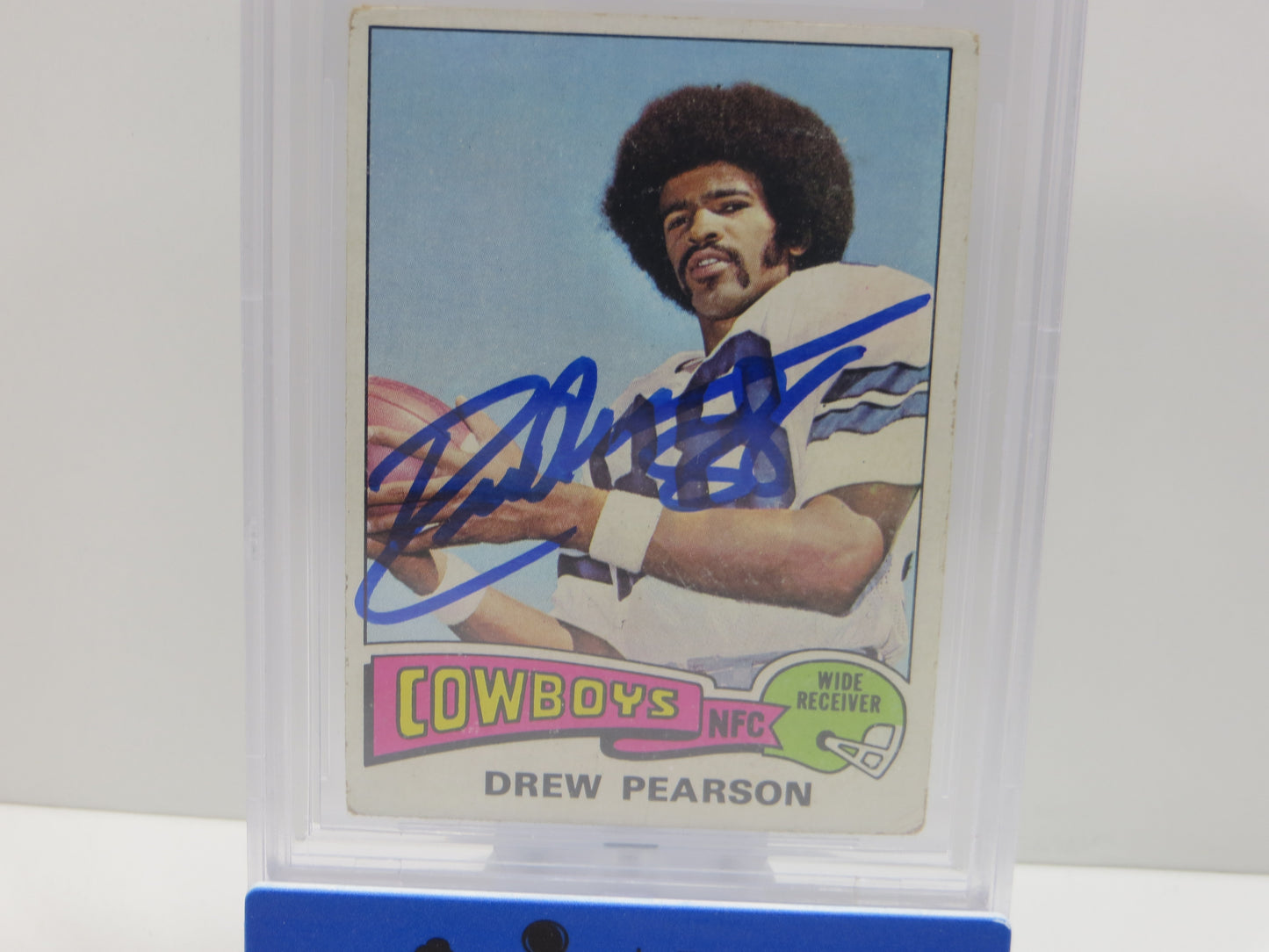 DREW PEARSON SIGNED 1975 TOPPS #65 DALLAS COWBOYS BGS BAS SLAB AUTO 10
