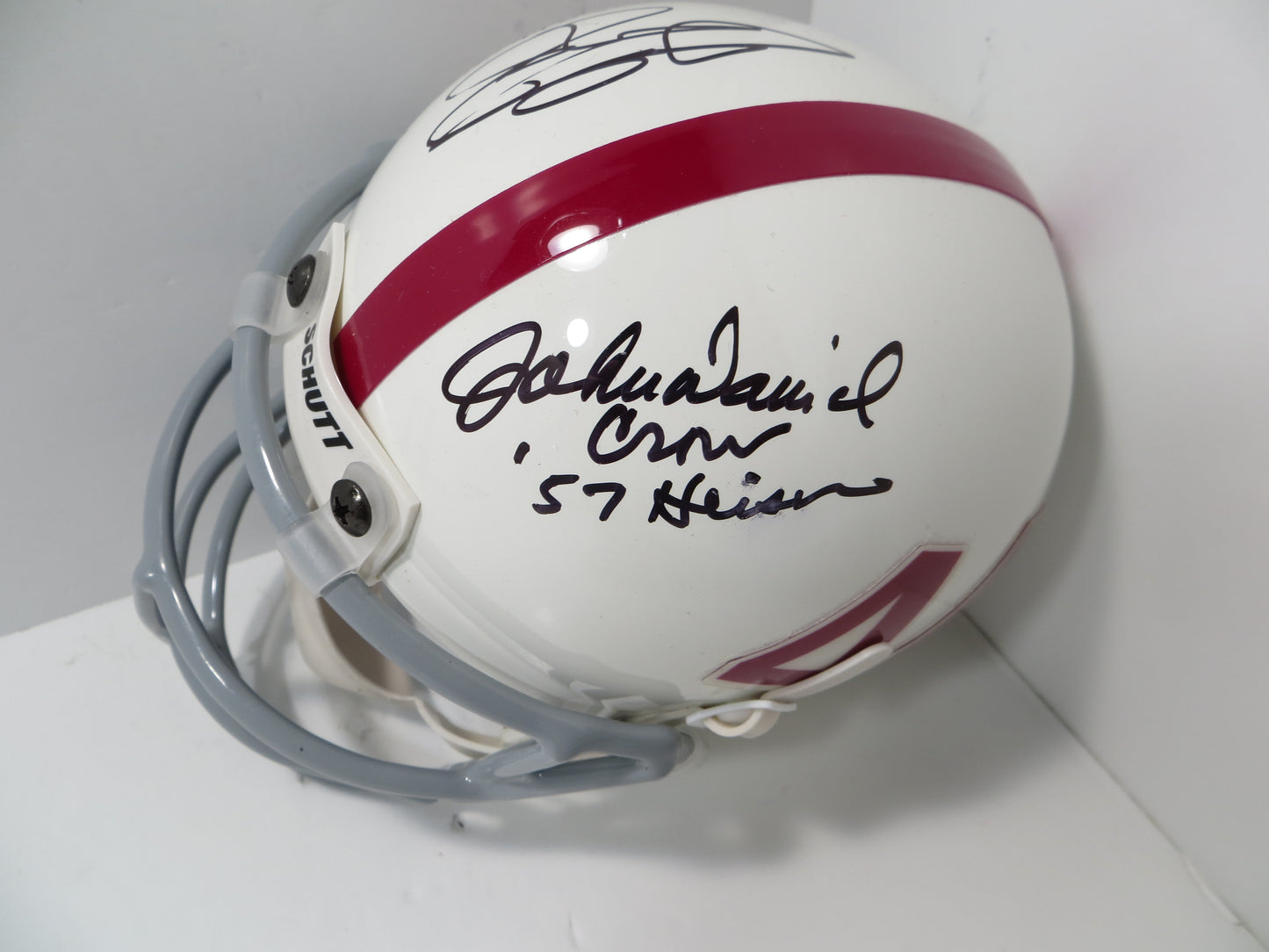JOHN DAVID CROW & JOHNNY MANZIEL SIGNED Texas A&M Helmet w/Heisman JSA BAS