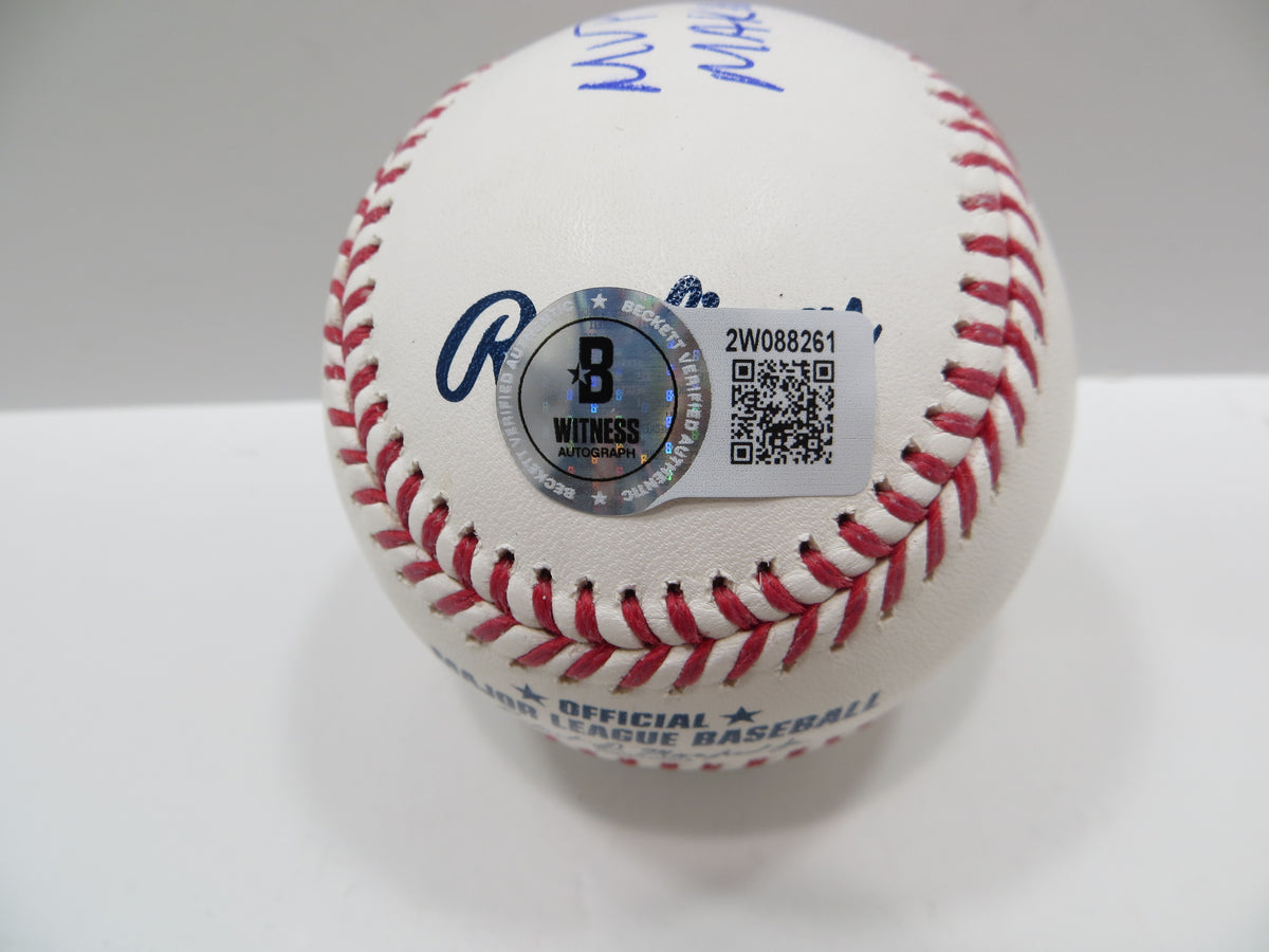 PAT PATRICK MAHOMES SR SIGNED OML BASEBALL Twins Cubs Mets Rangers w/INSC BAS