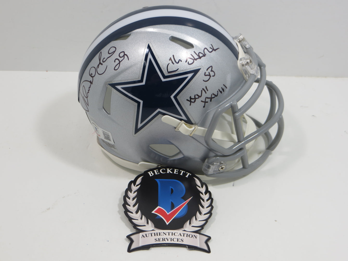 KENNETH KENNY GANT DALLAS COWBOYS SIGNED Riddell MINI HELMET w/Shark BAS