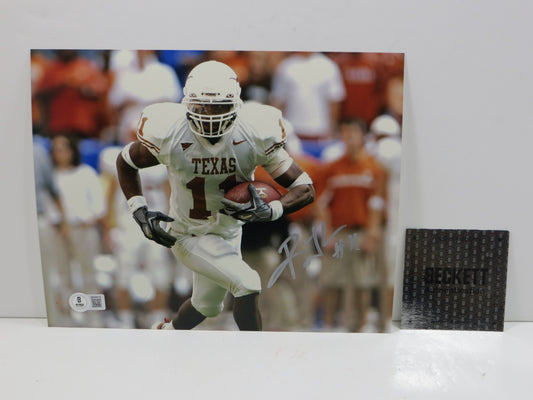 RAMONCE TAYLOR TEXAS LONGHORNS SIGNED 8x10 PHOTO OpenField BAS COA