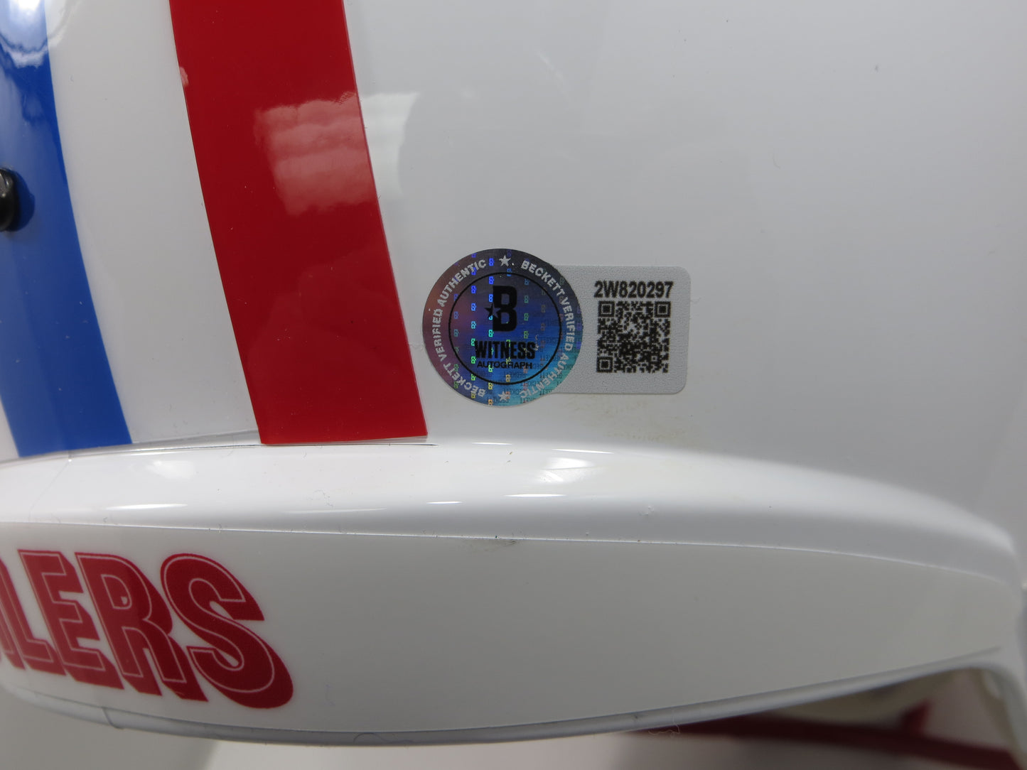 EARL CAMPBELL SIGNED HOUSTON OILERS FULL SIZE HELMET w/INSC UT Longhorns JSA