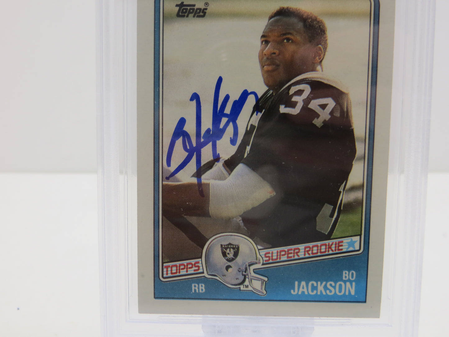 BO JACKSON SIGNED 1988 TOPPS #327 RAIDERS AUBURN ROYALS BGS BAS SLAB