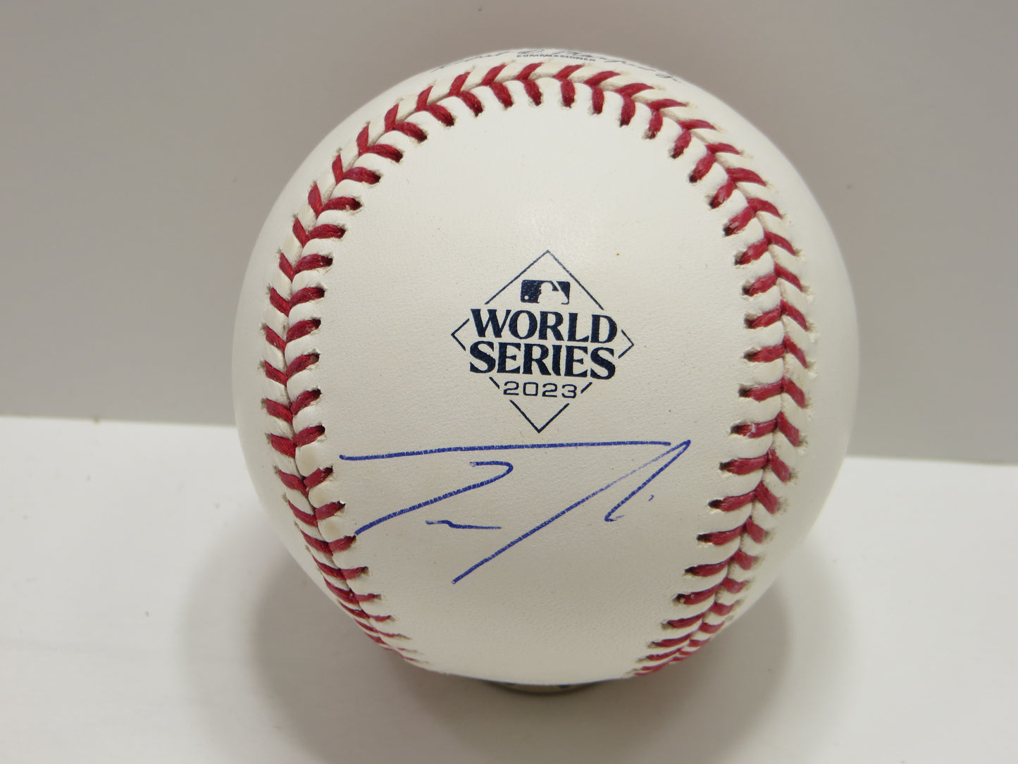 JOSH SMITH TEXAS RANGERS SIGNED OFFICIAL 2023 WORLD SERIES BASEBALL BAS COA