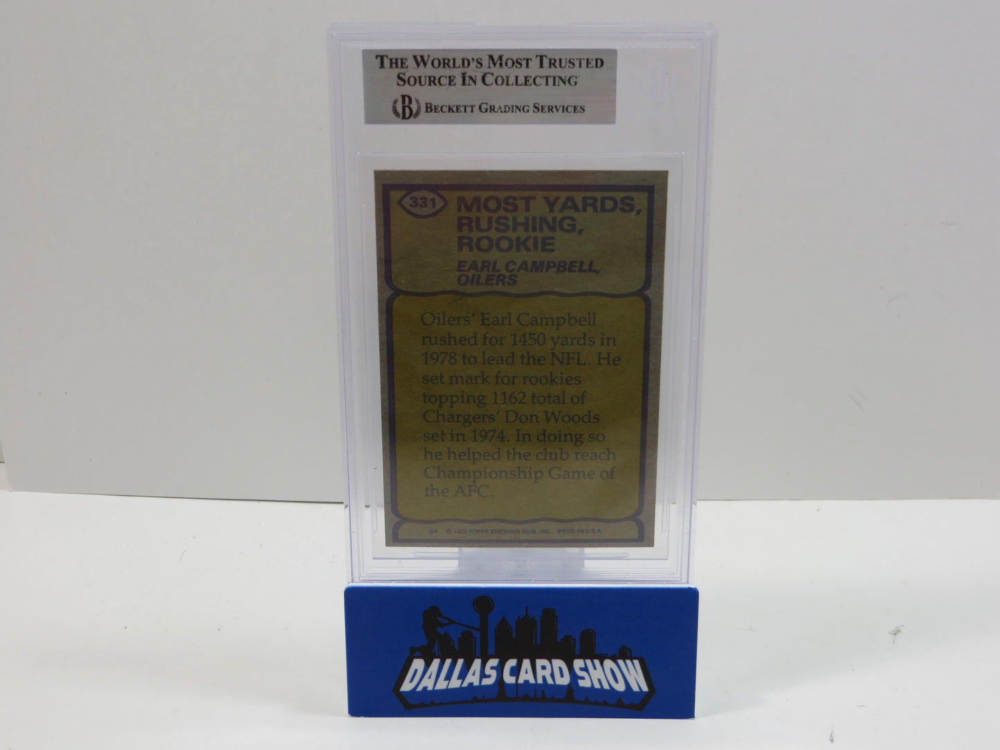 1979 TOPPS #331 EARL CAMPBELL BGS 10 AUTO