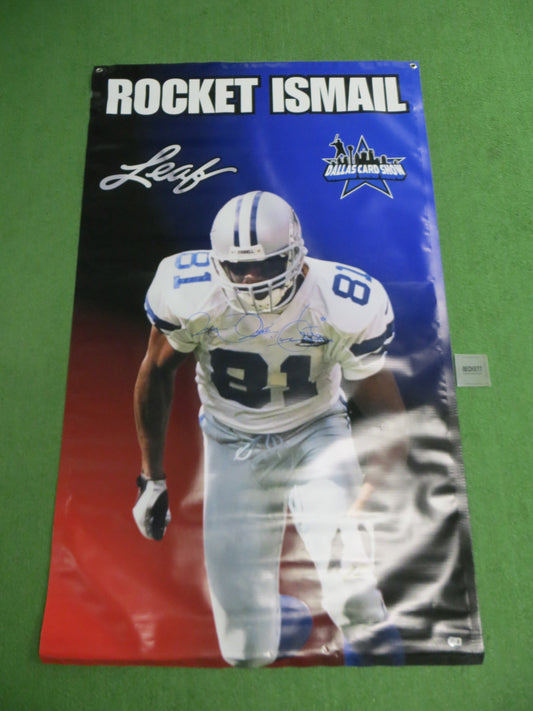 RAGHIB ROCKET ISMAIL SIGNED Irish Cowboys Dallas Card Show 36x60 VINYL BANNER BAS