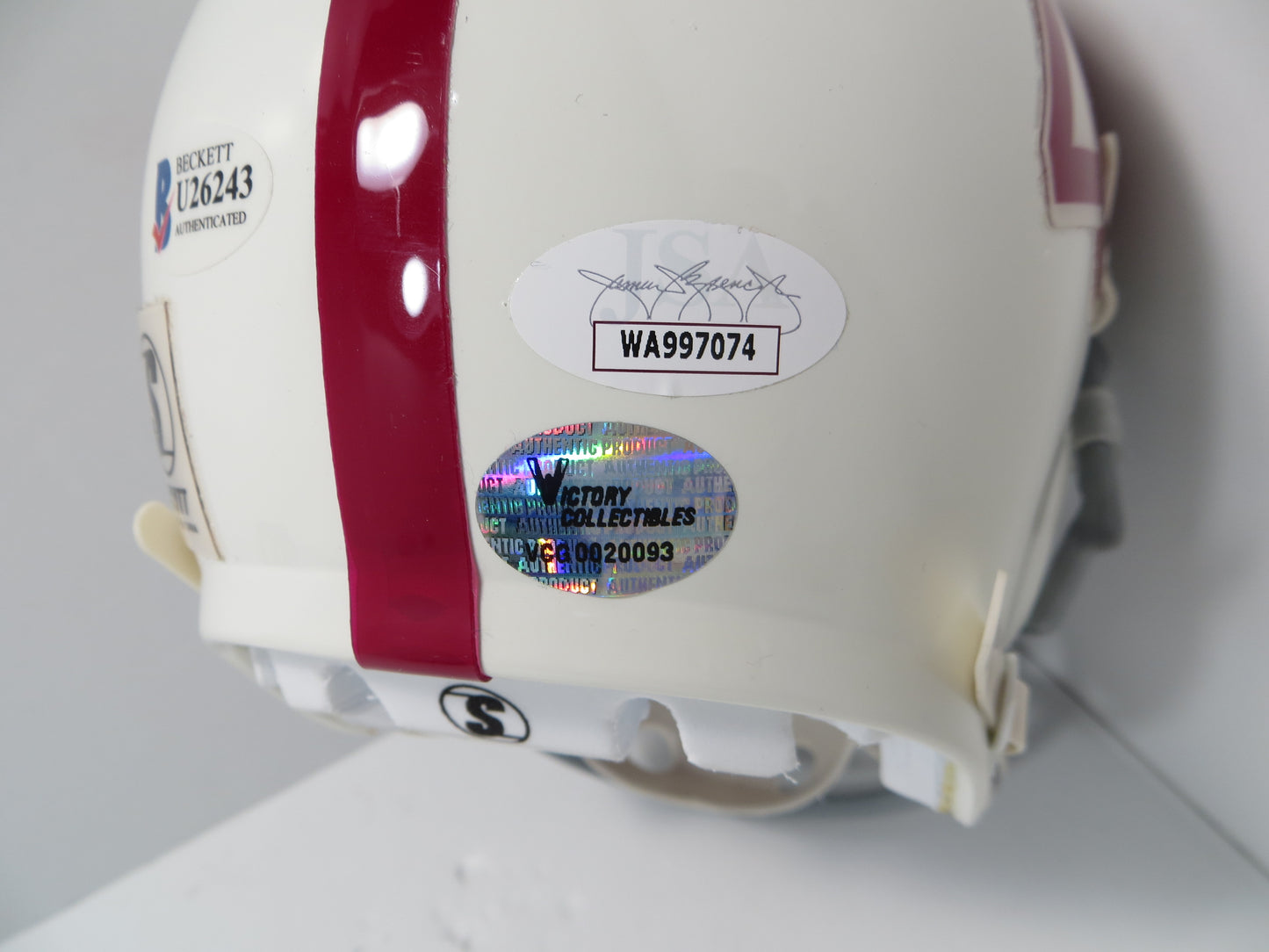 JOHN DAVID CROW & JOHNNY MANZIEL SIGNED Texas A&M Helmet w/Heisman JSA BAS