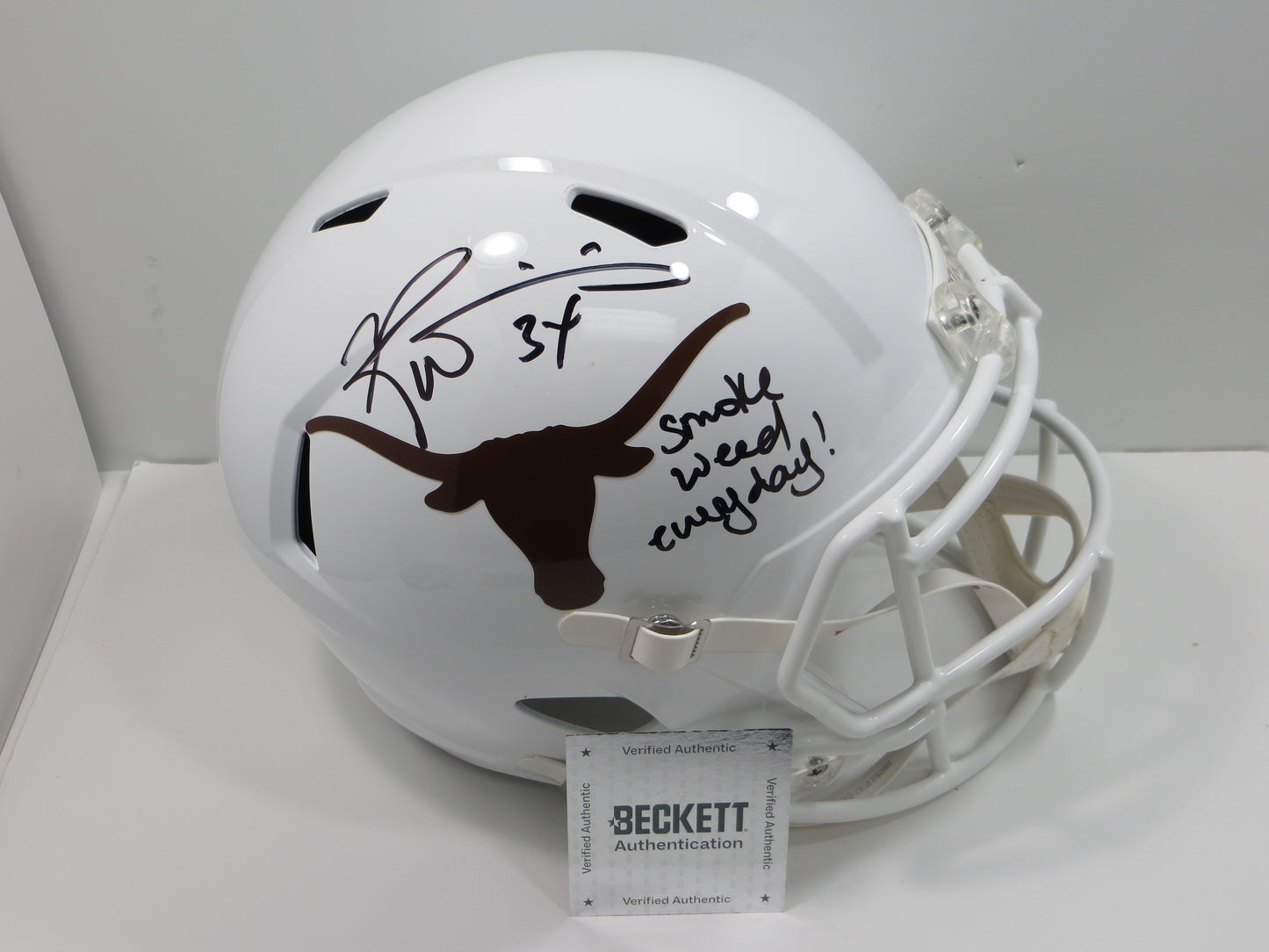 RICKY WILLIAMS SIGNED TEXAS UT LONGHORNS FULL SIZE HELMET w/INSCRIPTION JSA