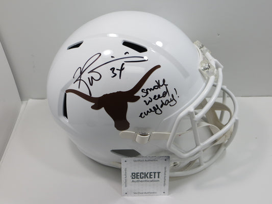 RICKY WILLIAMS SIGNED TEXAS UT LONGHORNS FULL SIZE HELMET w/INSCRIPTION JSA