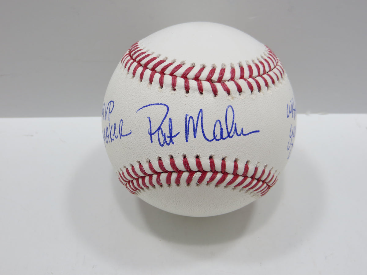 PAT PATRICK MAHOMES SR SIGNED OML BASEBALL Twins Cubs Mets Rangers w/INSC BAS