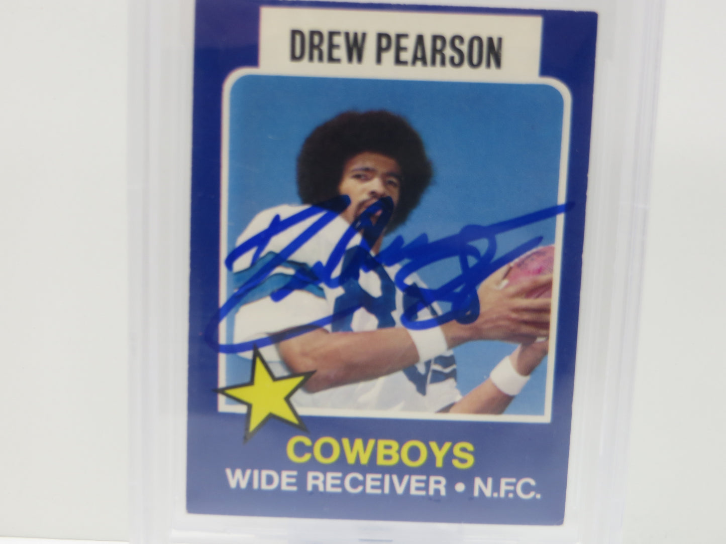 DREW PEARSON SIGNED 1975 WONDER BREAD DALLAS COWBOYS BGS BAS SLAB AUTO 10