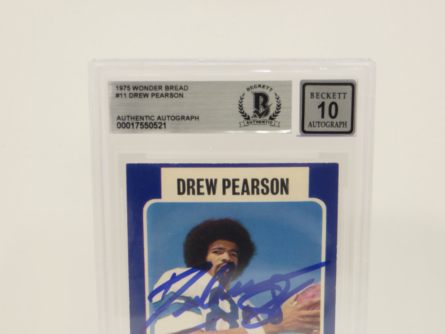 DREW PEARSON SIGNED 1975 WONDER BREAD DALLAS COWBOYS BGS BAS SLAB AUTO 10