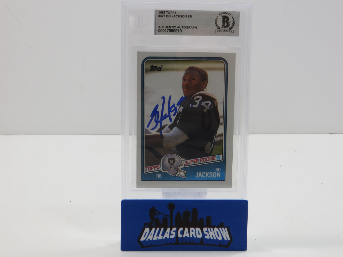 BO JACKSON SIGNED 1988 TOPPS #327 RAIDERS AUBURN ROYALS BGS BAS SLAB