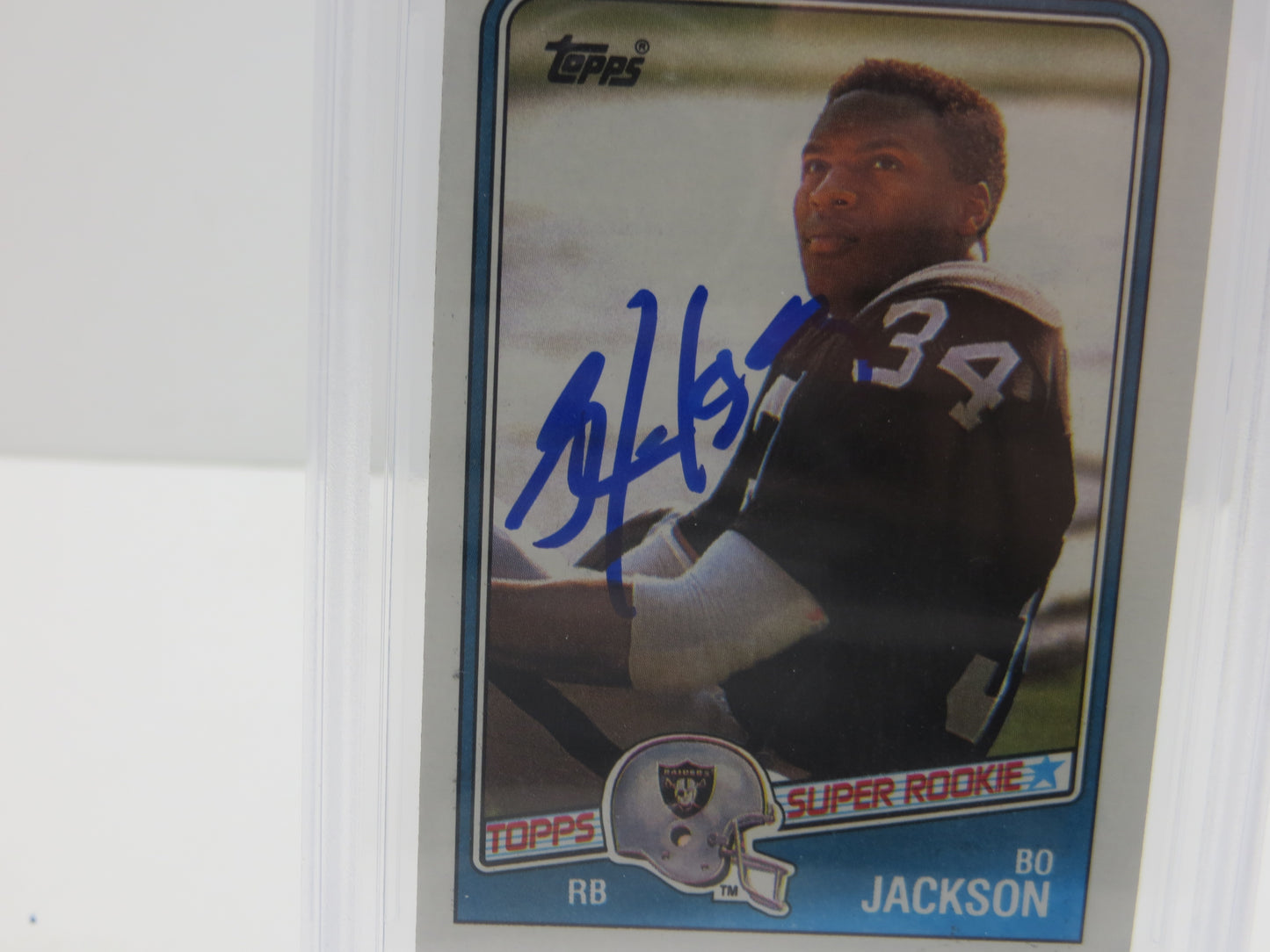 BO JACKSON SIGNED 1988 TOPPS #327 RAIDERS AUBURN ROYALS BGS BAS SLAB
