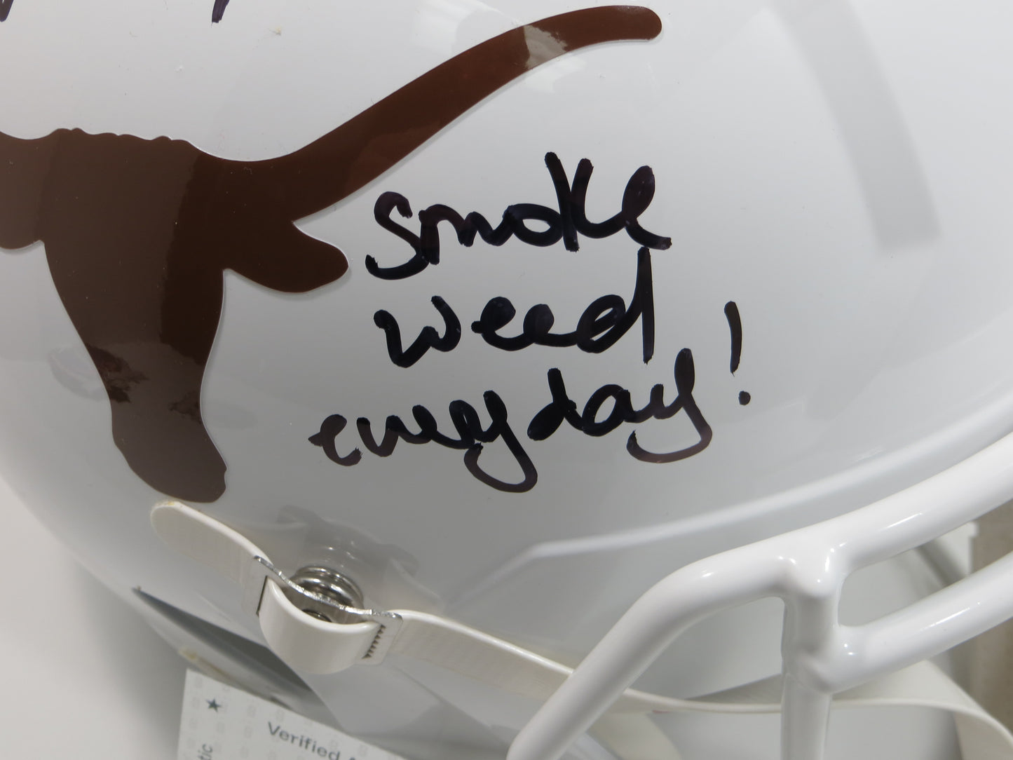 RICKY WILLIAMS SIGNED TEXAS UT LONGHORNS FULL SIZE HELMET w/INSCRIPTION JSA