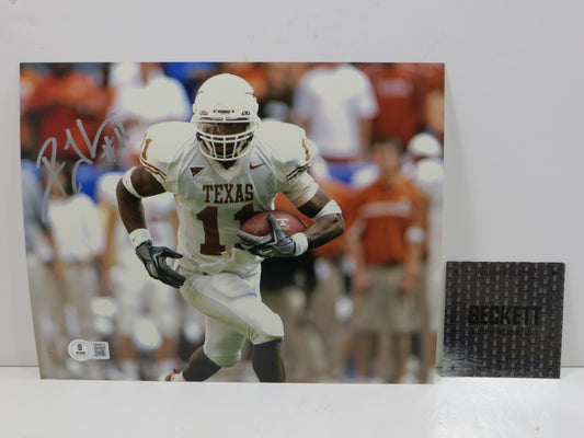 RAMONCE TAYLOR TEXAS LONGHORNS SIGNED 8x10 PHOTO OpenField BAS COA