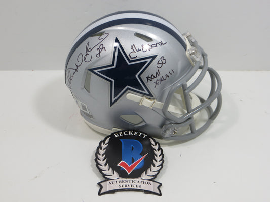 KENNETH KENNY GANT DALLAS COWBOYS SIGNED Riddell MINI HELMET w/Shark BAS