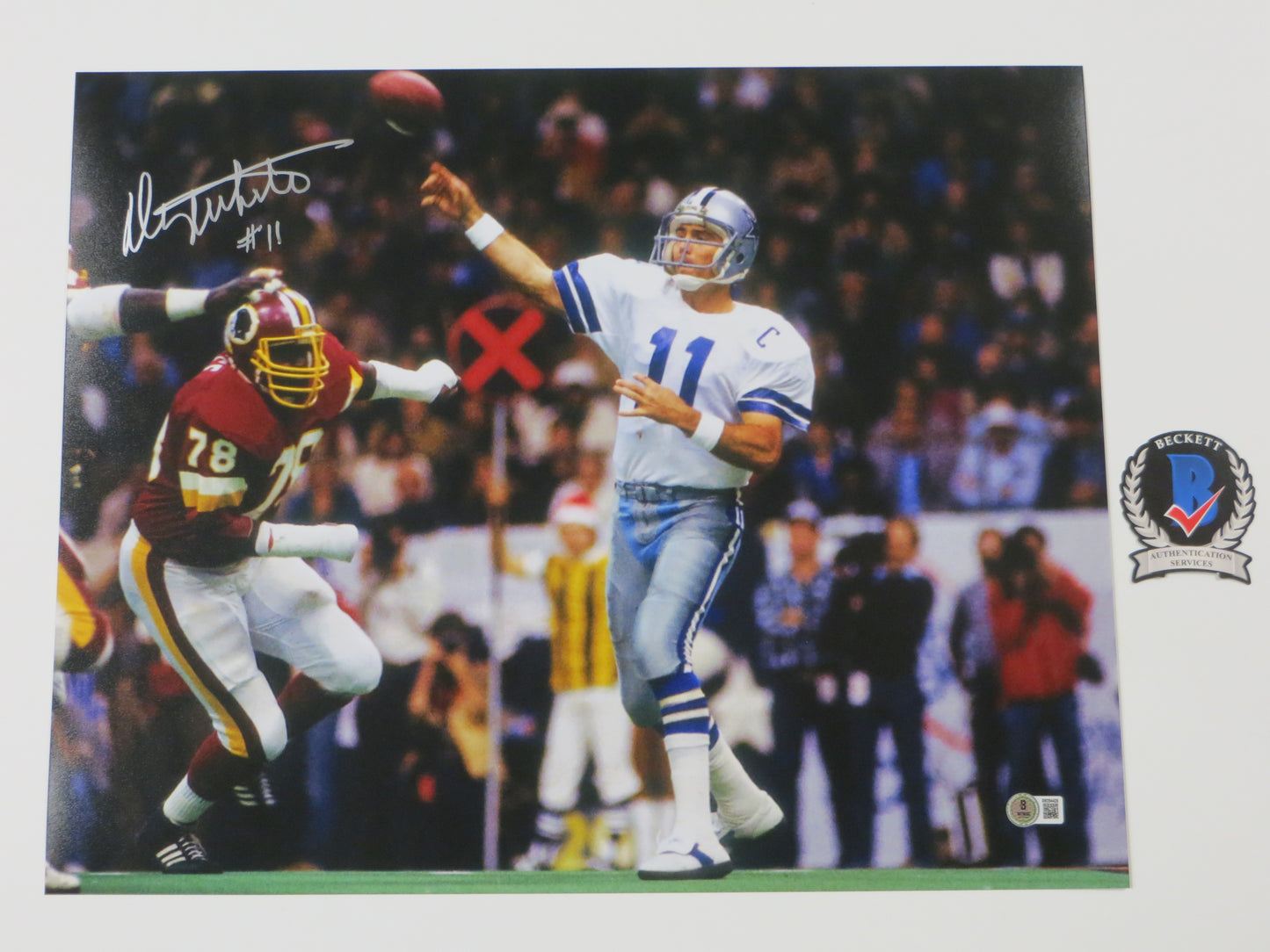 DANNY WHITE DALLAS COWBOYS SIGNED 16x20 PHOTO ASU Sun Devils BAS COA