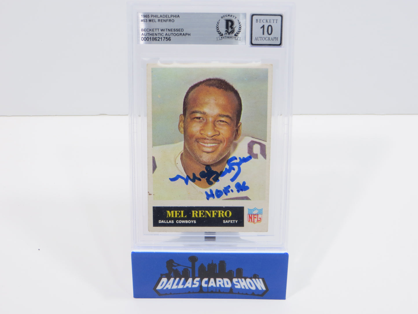 MEL RENFRO DALLAS COWBOYS SIGNED 1965 Philadelphia #53 BGS BAS AUTO 10 Rookie