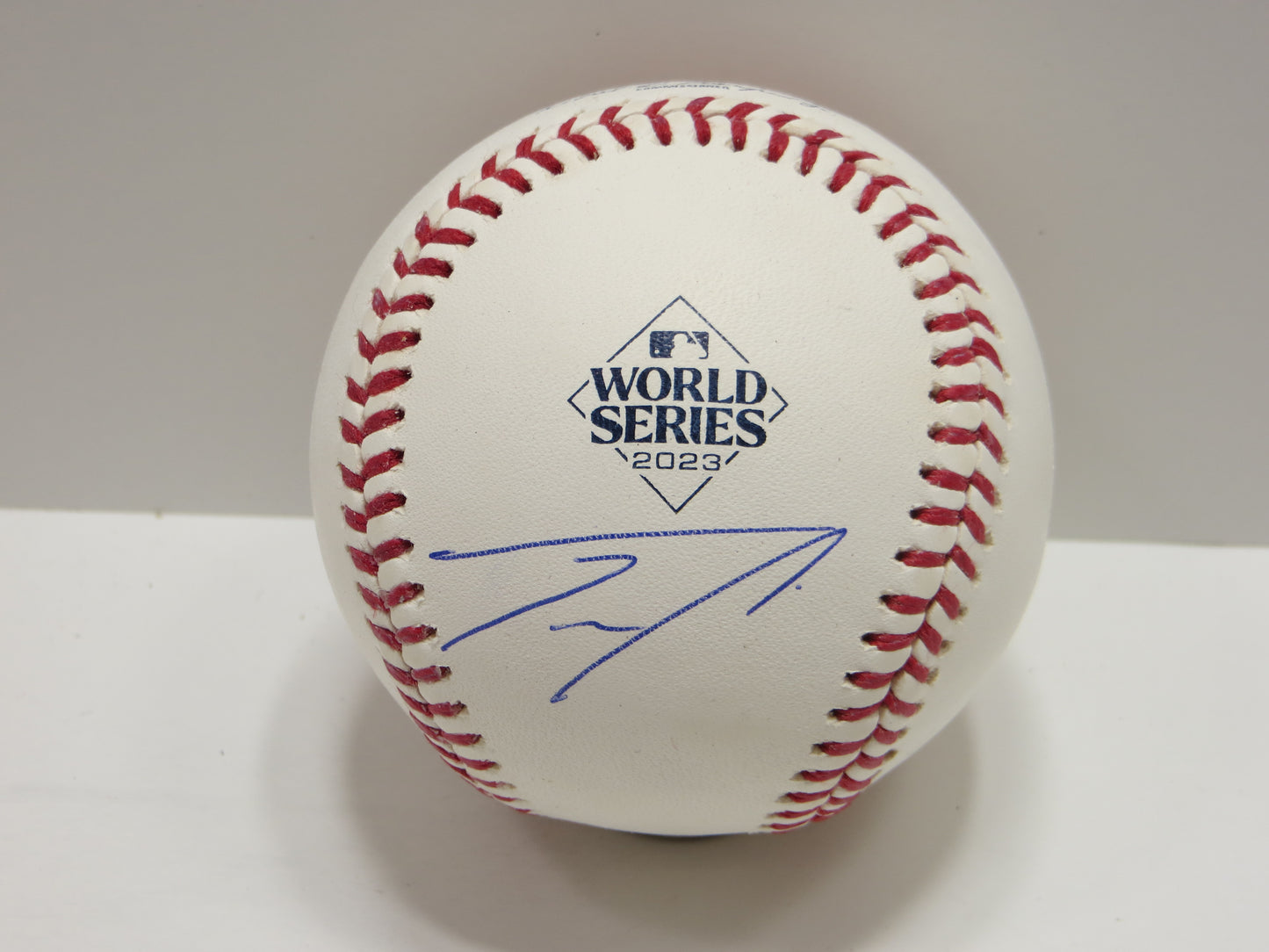 JOSH SMITH TEXAS RANGERS SIGNED OFFICIAL 2023 WORLD SERIES BASEBALL BAS COA
