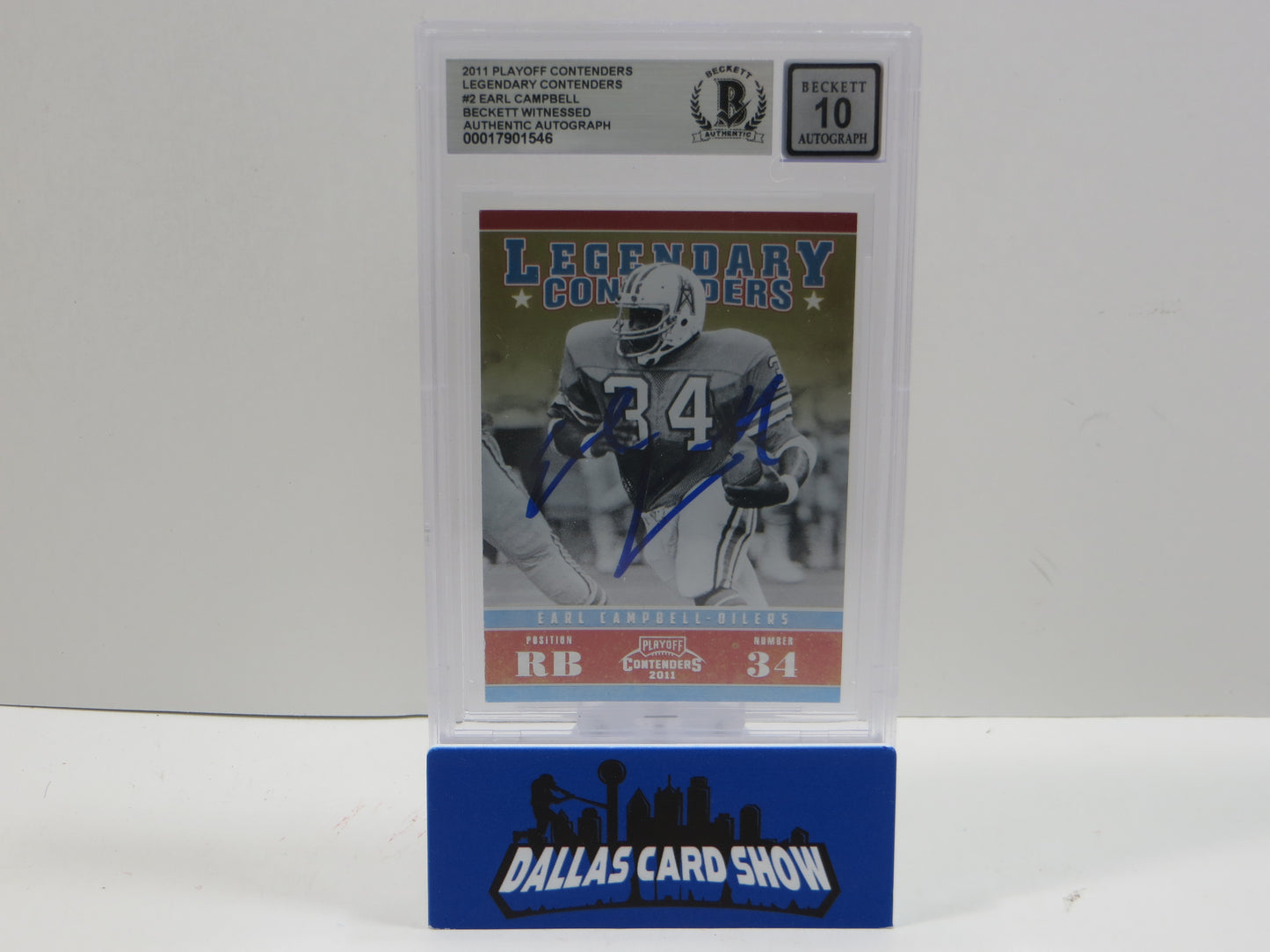 2011 PLAYOFF CONTENDERS LEGENDARY CONTENDERS #2 EARL CAMPBELL BGS 10 AUTO