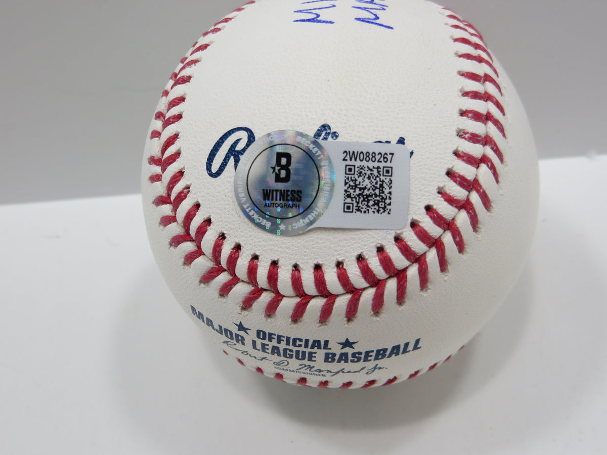 PAT PATRICK MAHOMES SR SIGNED OML BASEBALL Twins Cubs Mets Rangers w/INSC BAS