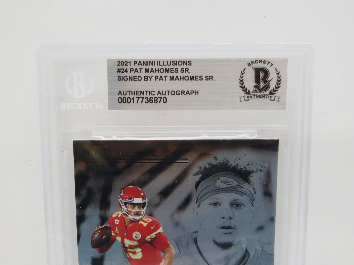 PAT MAHOMES SR SIGNED 2021 Panini Illusions BGS BAS SLAB w/Who's Your Daddy